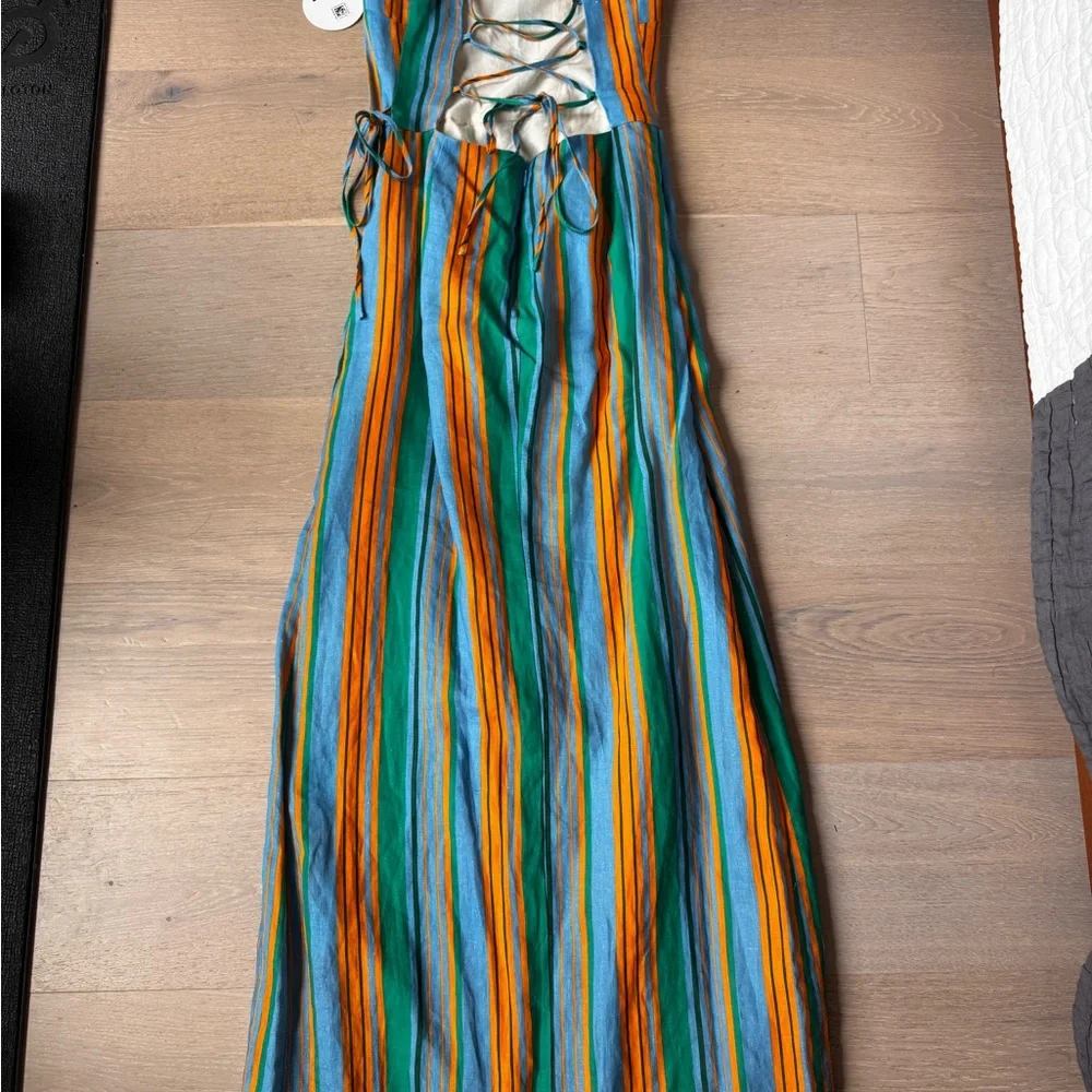 Staud Striped Maxi Dress with Slit - Picture 10 of 13
